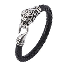Load image into Gallery viewer, Punk Men Stainless Steel Leather Bracelets Men