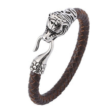 Load image into Gallery viewer, Punk Men Stainless Steel Leather Bracelets Men