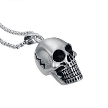 Load image into Gallery viewer, Silver Tone Skull Necklace Men