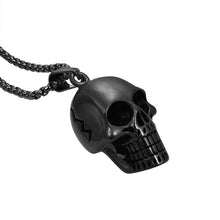 Load image into Gallery viewer, Silver Tone Skull Necklace Men