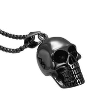 Load image into Gallery viewer, Silver Tone Skull Necklace Men