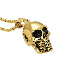 Load image into Gallery viewer, Silver Tone Skull Necklace Men