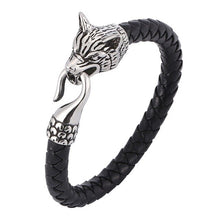 Load image into Gallery viewer, Punk Men Stainless Steel Leather Bracelets Men