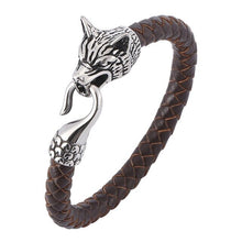 Load image into Gallery viewer, Punk Men Stainless Steel Leather Bracelets Men