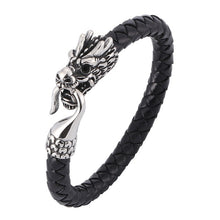 Load image into Gallery viewer, Punk Men Stainless Steel Leather Bracelets Men