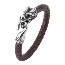 Load image into Gallery viewer, Punk Men Stainless Steel Leather Bracelets Men
