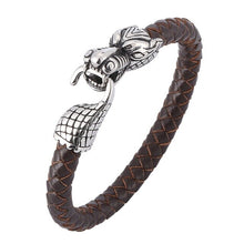 Load image into Gallery viewer, Punk Men Stainless Steel Leather Bracelets Men