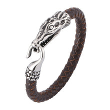 Load image into Gallery viewer, Punk Men Stainless Steel Leather Bracelets Men