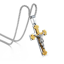 Load image into Gallery viewer, Catholic Jesus Cross Pendant Necklace Men