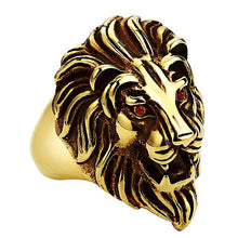 Load image into Gallery viewer, Stainless Steel Silver&amp;Gold Color Lion Head Ring for Men