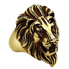 Load image into Gallery viewer, Stainless Steel Silver&amp;Gold Color Lion Head Ring for Men